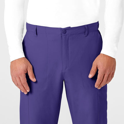 WONDERWINK Men's Flat Front Cargo Scrub Pant, Grape, Medium