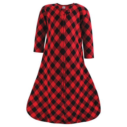 Hudson Baby Unisex Baby Thermal Long Sleeve Sleeping Bag 2pk, Buffalo Plaid Leopard, 6-12 Months, Buffalo Plaid Leopard, 6-12 Months