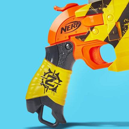 NERF Zombie Strike Hammershot Blaster, Pull-Back Hammer-Blasting Action, 5 Official Zombie Strike Darts, Stripes Color Scheme
