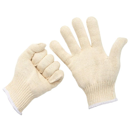 Safety gloves white cotton bbq heat liners grilling work glove men cooking women knitted cotton Pack of 12