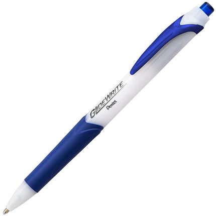 Pentel GlideWrite Ballpoint Pen with TechniFlo Ink, (1.0mm) Medium Line, Blue Ink, 6-Pk