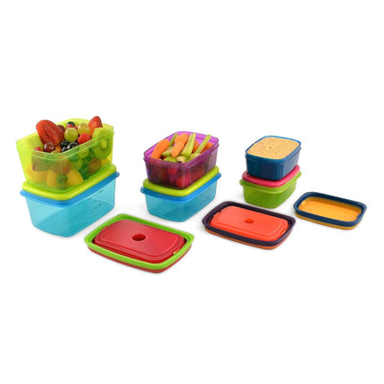 Fit & Fresh Juego de recipientes para almuerzo infantil con paquetes de hielo extraíbles, 14 piezas