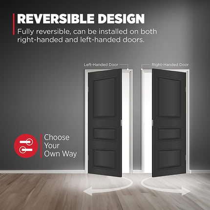 Kwikset Milan Entry Door Handle with Lock and Key, Secure Keyed Reversible Lever Exterior, Doorlock, for Front Entrance and Bedrooms, Matte Black, Pick Resistant Smartkey Rekey Security
