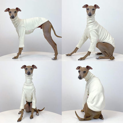 D Doggy Star Italian Greyhound Clothes Flexible T Shirts Whippet for Dogs (M,Solid Light Beige)