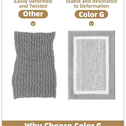 Color&Geometry Simple and Stylish Long Bathroom Rugs Runner Non Slip, 24"x59" Gray Bath Runner Rug, Absorbent, Soft, Washable, Microfiber Bath Mat Bathroom Carpet