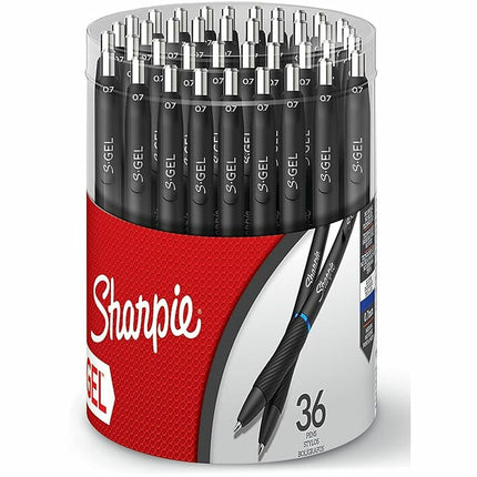 Sharpie S-Gel Pens, Medium Point (0.7mm), Blue Gel Ink Pens for Writing, Note Taking, Office Supplies, Smudge-Free, Smudge-Free, 36 Pack