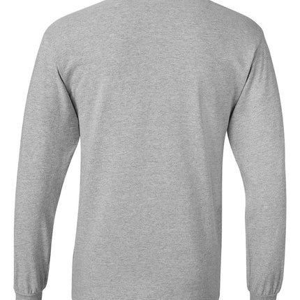 Hanes Men's Essentials Long Sleeve Crew Neck Cotton T-Shirts, Pack of 2, Lightweight Steel, S