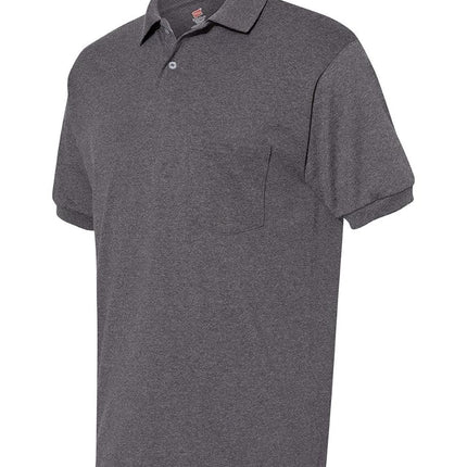 Polo Hanes en jersey de coton mélangé pour homme avec poche, S