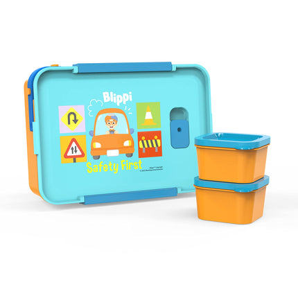 Zak Designs Blippi Reusable Plastic Bento Box with