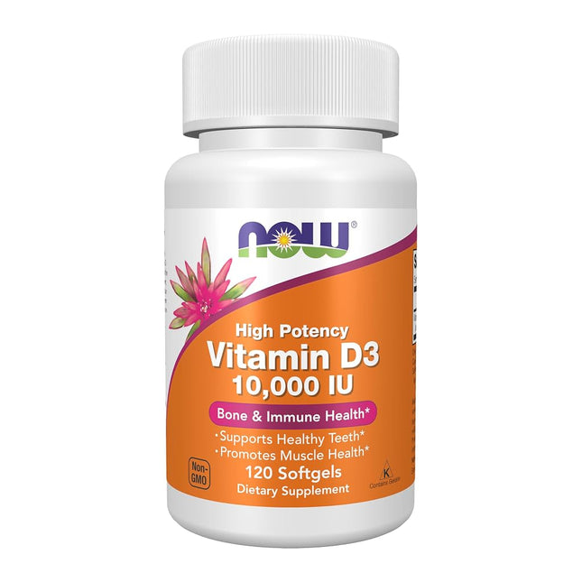 NOW Vitamin D-3 10,000 IU,120 Softgels