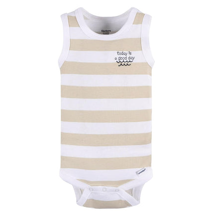 Gerber baby-boys Multi-pack Sleeveless Onesies Bodysuit, Coastal, 12 Months