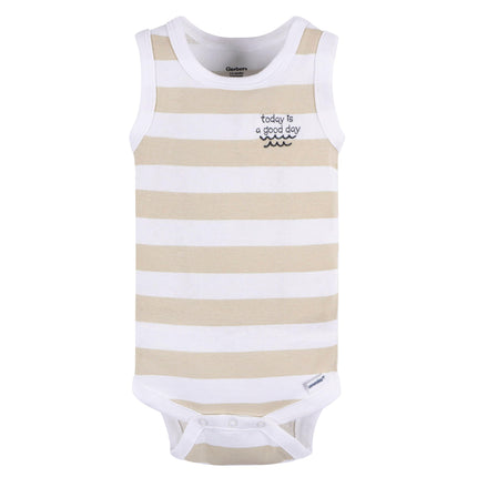 Gerber baby-boys Multi-pack Sleeveless Onesies Bodysuit, Coastal, 6-9 Months