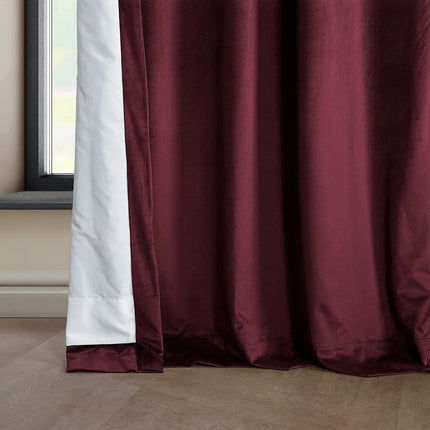 HPD Half Price Drapes Heritage Plush Velvet 120 Inches Long Darkening Curtains for Bedroom & Living Room 50W x 120L, (1 Panel), Dark Merlot, 50" W x 120" L (Pack of 1)