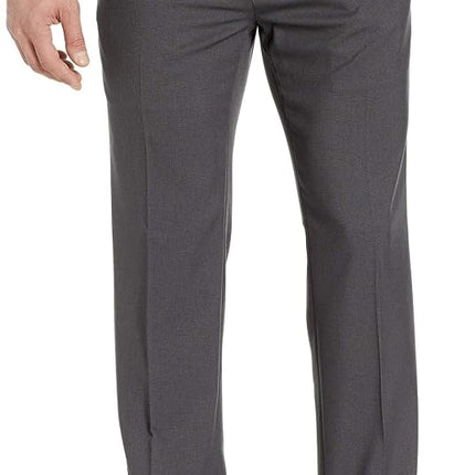 Kenneth Cole REACTION Men's Techni-Cole Mini Check Modern Fit Flat Front Dress Pant, Charcoal, 32Wx32L