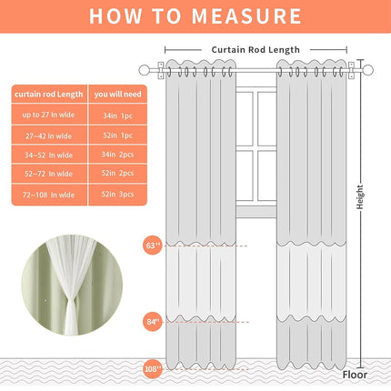 XiDi Green Curtains for Bedroom, Girls Room Blackout Curtains, Kids Room Darkening Curtains, Light Green Decor, 1 Panel Sage Green/52/63/1