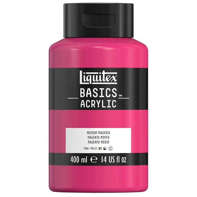 Liquitex BASICS Acrylic Paint, 400ml (13.5-oz) Bottle, Medium Magenta