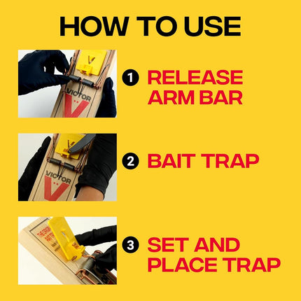 Victor M205-9 Easy Set Plastic Pedal Sustainably Sourced FSC Wood Humane Snap Rat Trap - 9 Wooden Traps