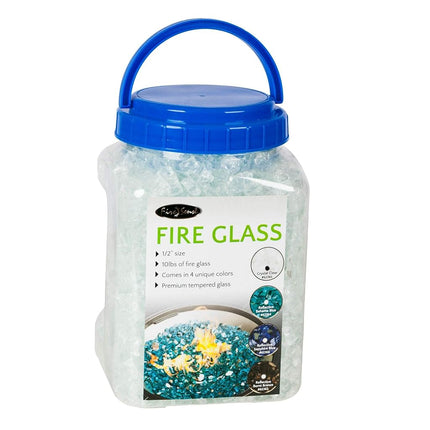 Premium Sparkling Reflective Tempered Fire Glass for Outdoor Fireplace Gas or Propane Fire Pits Easy to Install & Stimulate Viewing Experience - 10 Lbs - Crystal Clear