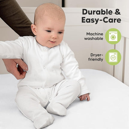 Organic Fitted Bed Sheets - 2-Pack Breathable Jersey Cotton Baby Bed Sheets - 120x60 Mattress Fitted Sheet - Rose