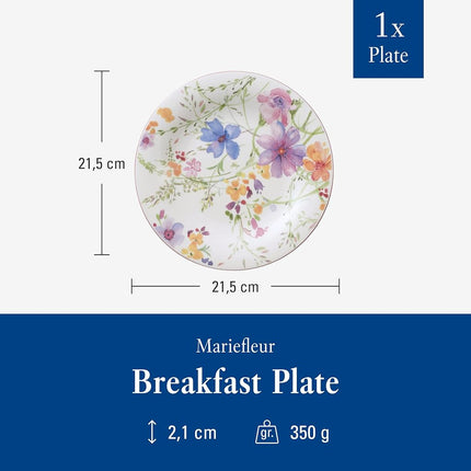 Villeroy & Boch Mariefleur Basic Salad Plate, 8.25 in, White/Multicolored