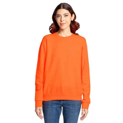 Fruit of the Loom Men's Eversoft Fleece Crewneck Sweatshirts, Moisture Wicking & Breathable, Sizes S-4x Shirt, Safety Orange, M