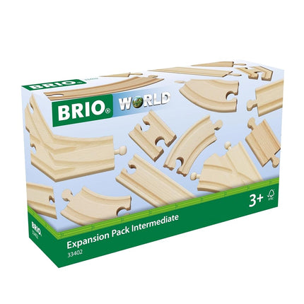BRIO World Intermediate Expansion Pack Wooden Railway Track – Train Track Extension Pieces & Switch Tracks Add-On, Compatible with BRIO World Trains, Sets & Accessories, Kids 3 Years and Up