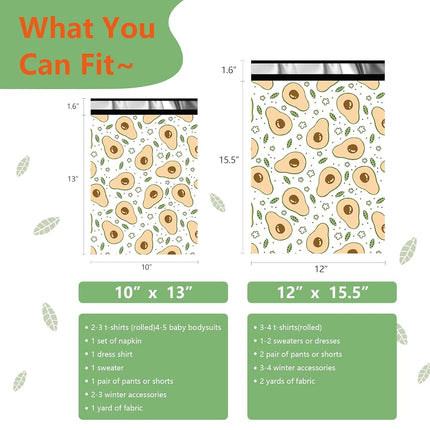 Poly Mailers 12x15.5 Inch, 50 Pack, Avocado Self-Seal Shipping Bags