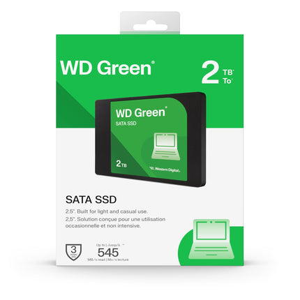 Western Digital WD Green SATA 2TB, Hasta 545MB/s, 2.5"/7mm, 3 años de garantía, Unidad de estado sólido interna (WDS200T5G0A-00CPT0)
