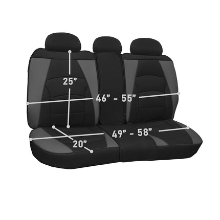 FH Group Car Seat Cover for Back Seat Beige Brown Faux Leather - Universal Fit, Rear Seat Covers for Cars with Rear Split Bench, Car Seat Cushions, Car Interior Accessories for SUV, Sedan, Van
