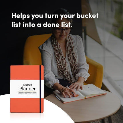 BestSelf Self Planner – 6-Month Undated Life Planner for Goal Setting, Time Management & Productivity – 7"x10" Navy Notebook