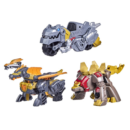 Transformers Aventuras Dinobot Equipo Dinobot Grimlock, Dinobot Snarl y Predaking Paquete de 3 figuras que se transforman, juguetes de 11,4 cm, para edades de 3 años en adelante