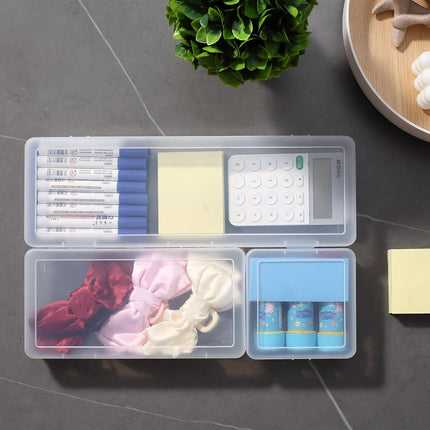 novelinks Plastic Clear Storage Containers for Organizing, Craft Storage Organizers and Stackable Storage Bins with Lids for Pencil Box, Bead, Cookie Cutter, Board Game (6 Pack Large)