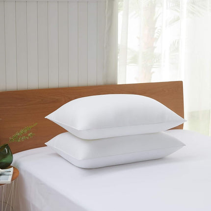 Acanva Oreillers Hypoallergéniques pour Dormir Lot de 2, Standard, Blanc