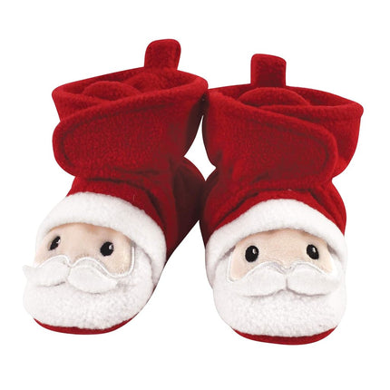 Hudson Baby Unisex-Child Cozy Fleece Booties Slipper Sock, Santa, 0-6 Months