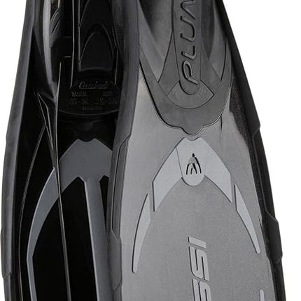 Cressi Adult Pluma Fins - Fluid Flutter Swimming Fins - Polypropylene Flippers - Snorkelling & Freediving Use - Dark - 7/8