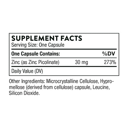 Thorne Research - High Potency Zinc Picolinate 30 mg -180 Capsules