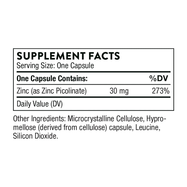 Thorne Research - High Potency Zinc Picolinate 30 mg -180 Capsules