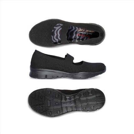 Skechers Women's Seager Power Hitter Loafer, Black, 2 UK