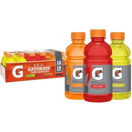 Gatorade Variety Pack Fruit Punch Lemon-Lime Orange, 18 PK (Pack of 1)