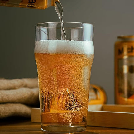 Pint Glasses, 20oz British Beer Glasses, Classic Craft Beer Glasses, Premium Beer Glasses Set of 2, Pub Beer Glasses, Unique Design Beer Glasses, Easy to