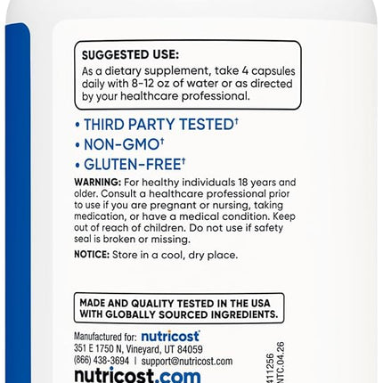 Performance, Ursolic Acid, 120 Capsules (75 mg per Capsule), Nutricost
