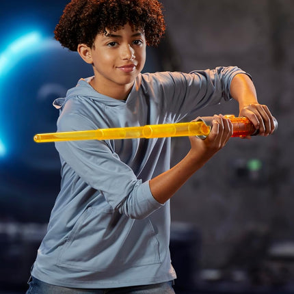 Star Wars Lightsaber Forge Kyber Core Jedi Knight Yord Fandar, Officially Licensed Yellow Customizable Electronic Lightsaber, Toys for 4 Year Old Boys and Girls & Up