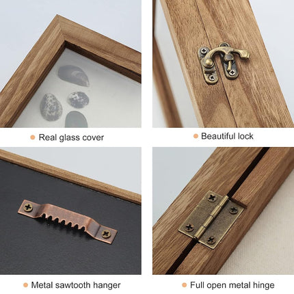 TJ.MOREE Shadow Box Display Case13”x16”( 33 x 42cm) Flowers Shadow Box Frame with Glass Window Picture Frame Wedding Bouquet Memorabilia Medals Photos Memory Box for Keepsakes