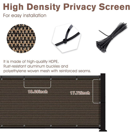 SUNNY GUARD 2.5' x 6' Balcony Privacy Screen, HDPE Patio Railing Cover Fence