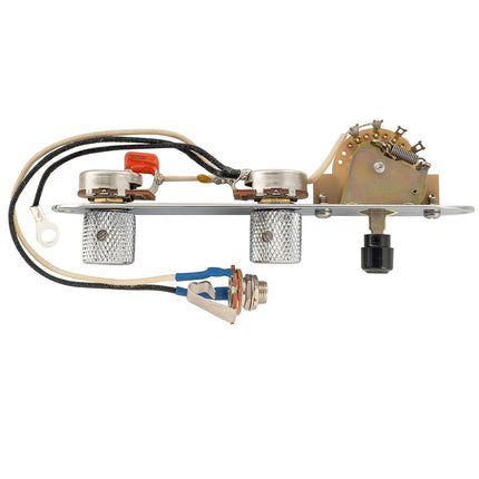 Musiclily Pro Electric Guitar Pre-wired Wiring Harness Upgrade for American Style TL with 3-Way Switch and 2A Pots, Chrome