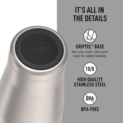 THERMOS ICON Series by Stainless Steel Cold Tumbler with Straw, 24 Ounce, Matte Stainless Steel