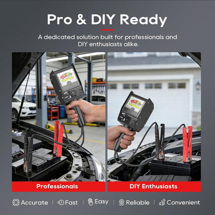 TOPDC 3181 Pro 130 Amp Heavy-Duty 6V/12V Automotive Battery Load Tester with CCA Test & Anti-Slip Clamps for Cars, Trucks, RVs, Boats