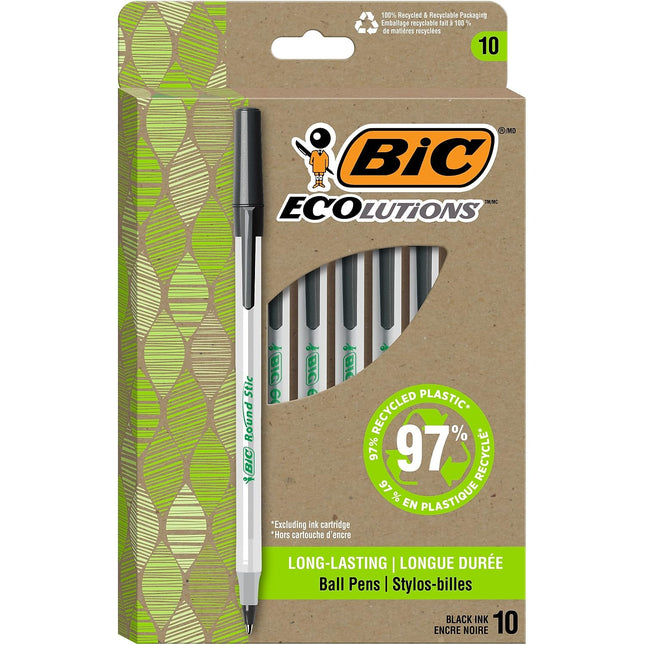BIC� Revolution Round Stic Pens, Medium Point, 1.0