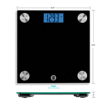 Pèse-personne Weight Watchers by Conair, pèse-personne numérique pour salle de bain, noir
