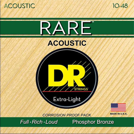 DR RPL-10 Strings RARE™ - Phosphor Bronze Acoustic Guitar Strings: Extra Light 10-48